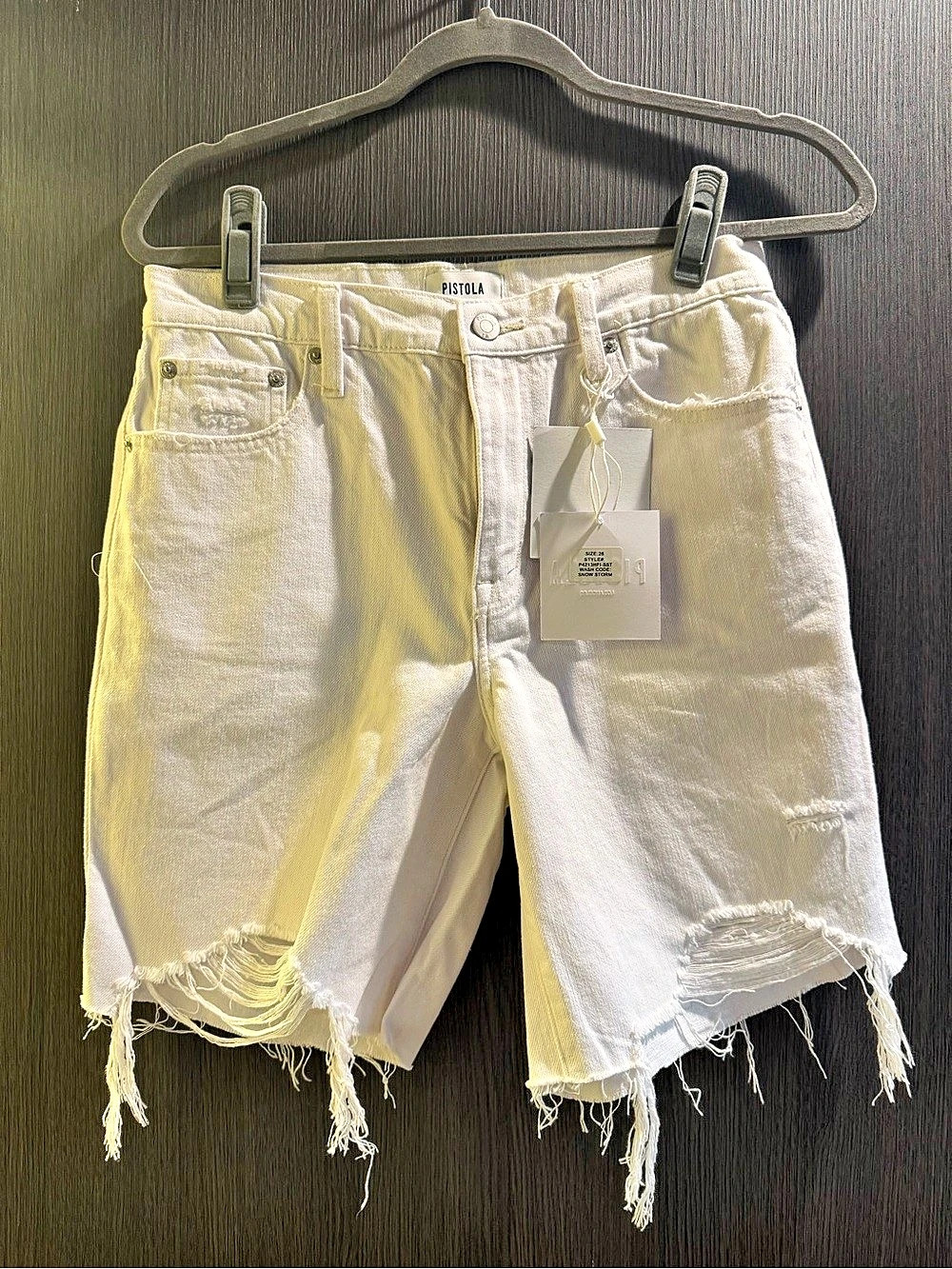 AGOLDE White Distressed Jean Shorts NWT